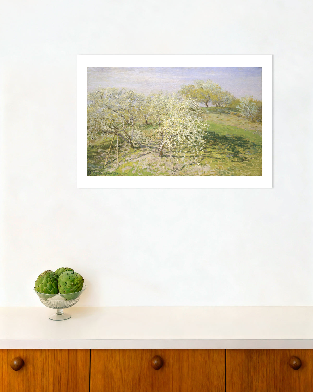 Poster Primavera, Árvores de Fruto em Flor (1873), de Claude Monet