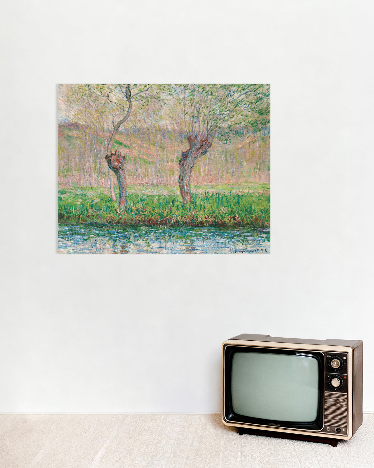 Poster Primavera, Salgueiros (1885), de Claude Monet