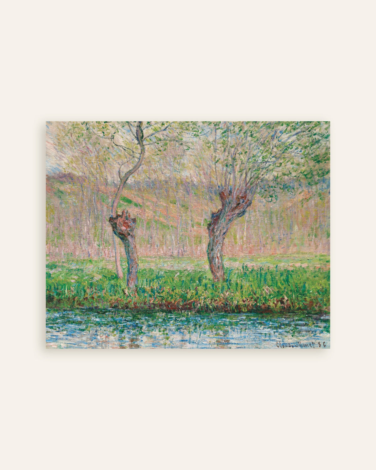 Poster Primavera, Salgueiros (1885), de Claude Monet, miniatura