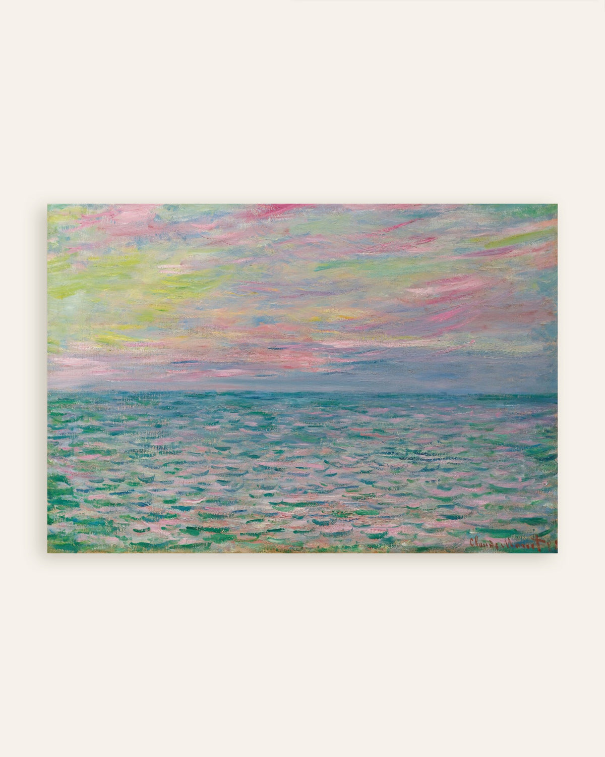 Poster Pôr do Sol em Pourville, Mar Alto (1882), de Claude Monet, miniatura