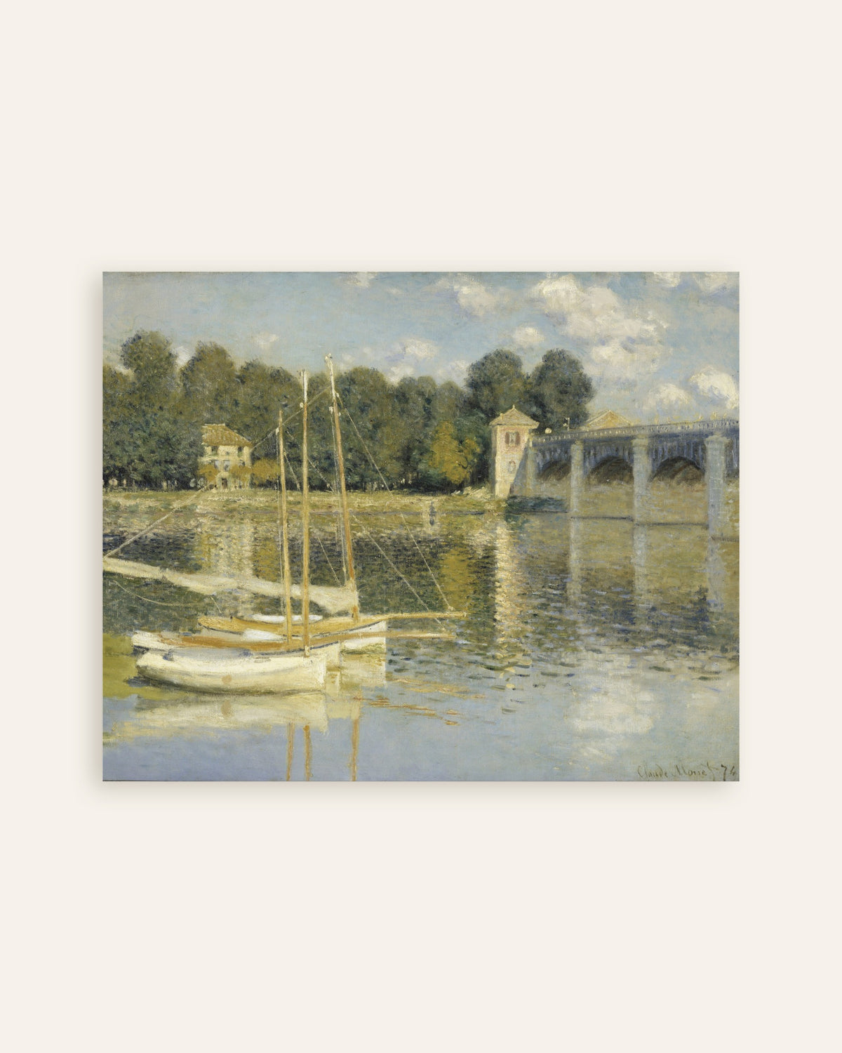 Poster A Ponte de Argenteuil (1874), de Claude Monet, miniatura