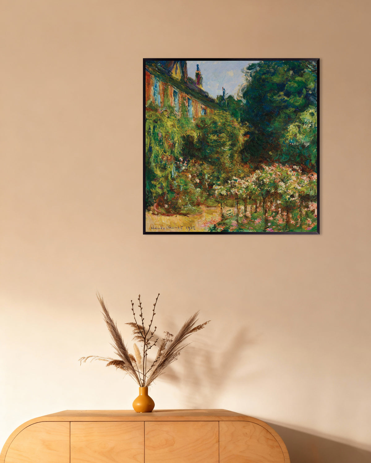 Poster A Casa do Artista em Giverny (1912), de Claude Monet, com moldura de metal