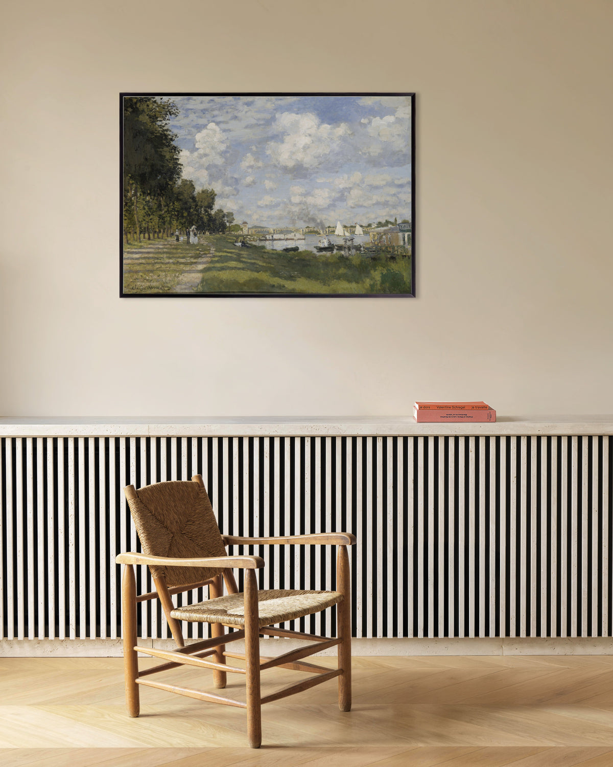 Poster A Bacia de Argenteuil (c. 1872), de Claude Monet, com moldura de metal