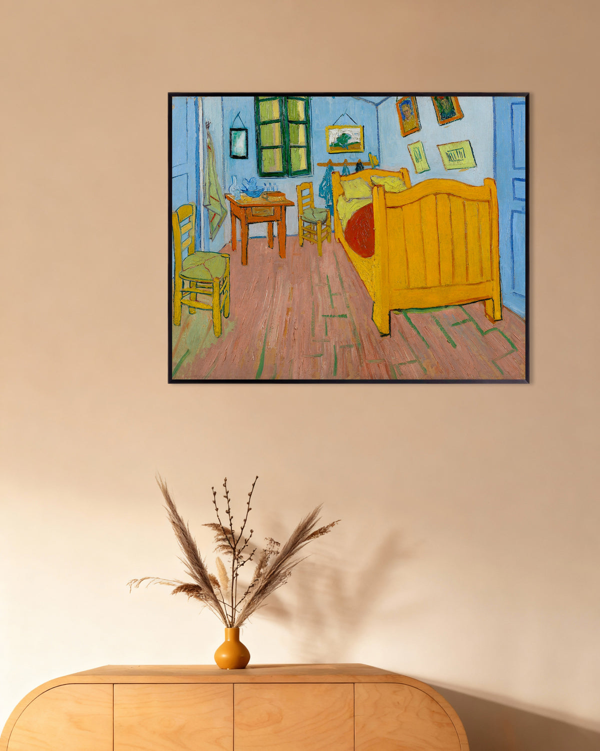 Poster de O Quarto (1888), de Vincent van Gogh, com moldura metálica