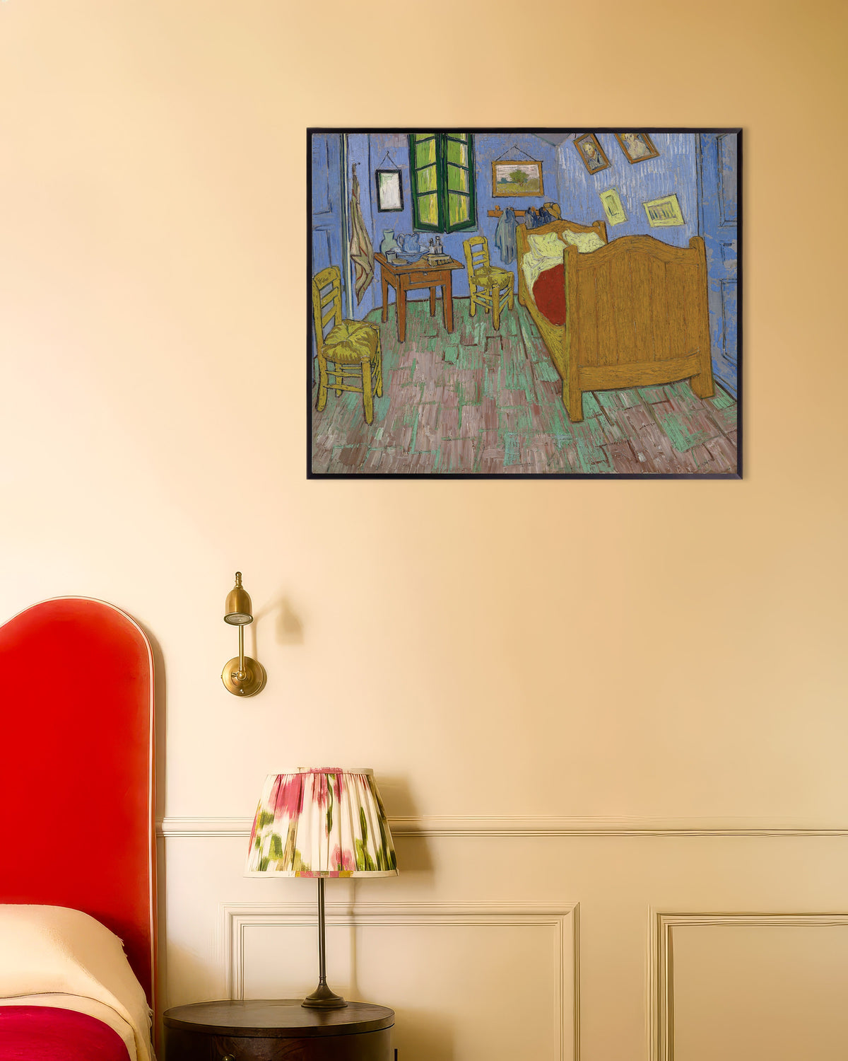 Poster de O Quarto, versão de Saint-Rémy (1889), de Vincent van Gogh, com moldura metálica