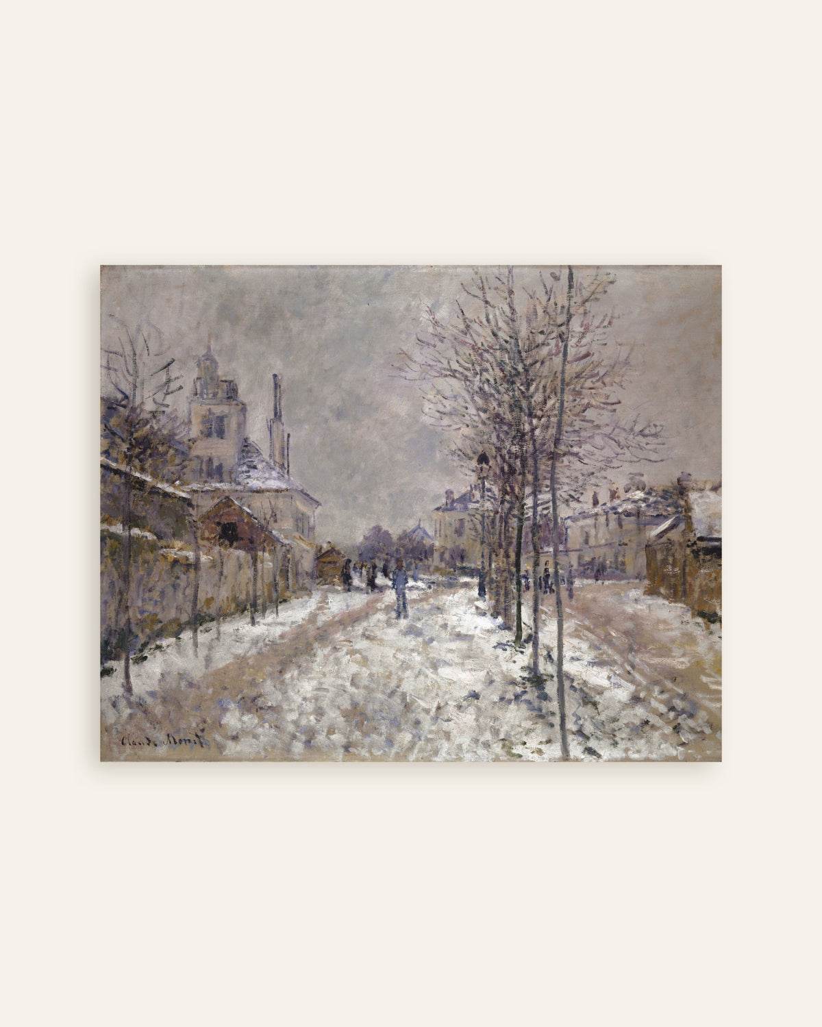 Poster O Boulevard de Pontoise em Argenteuil, Neve (1875), de Claude Monet, miniatura