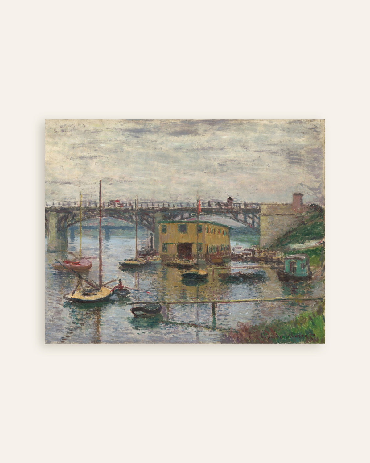 Poster A Ponte de Argenteuil num Dia Cinzento (c. 1876), de Claude Monet, miniatura