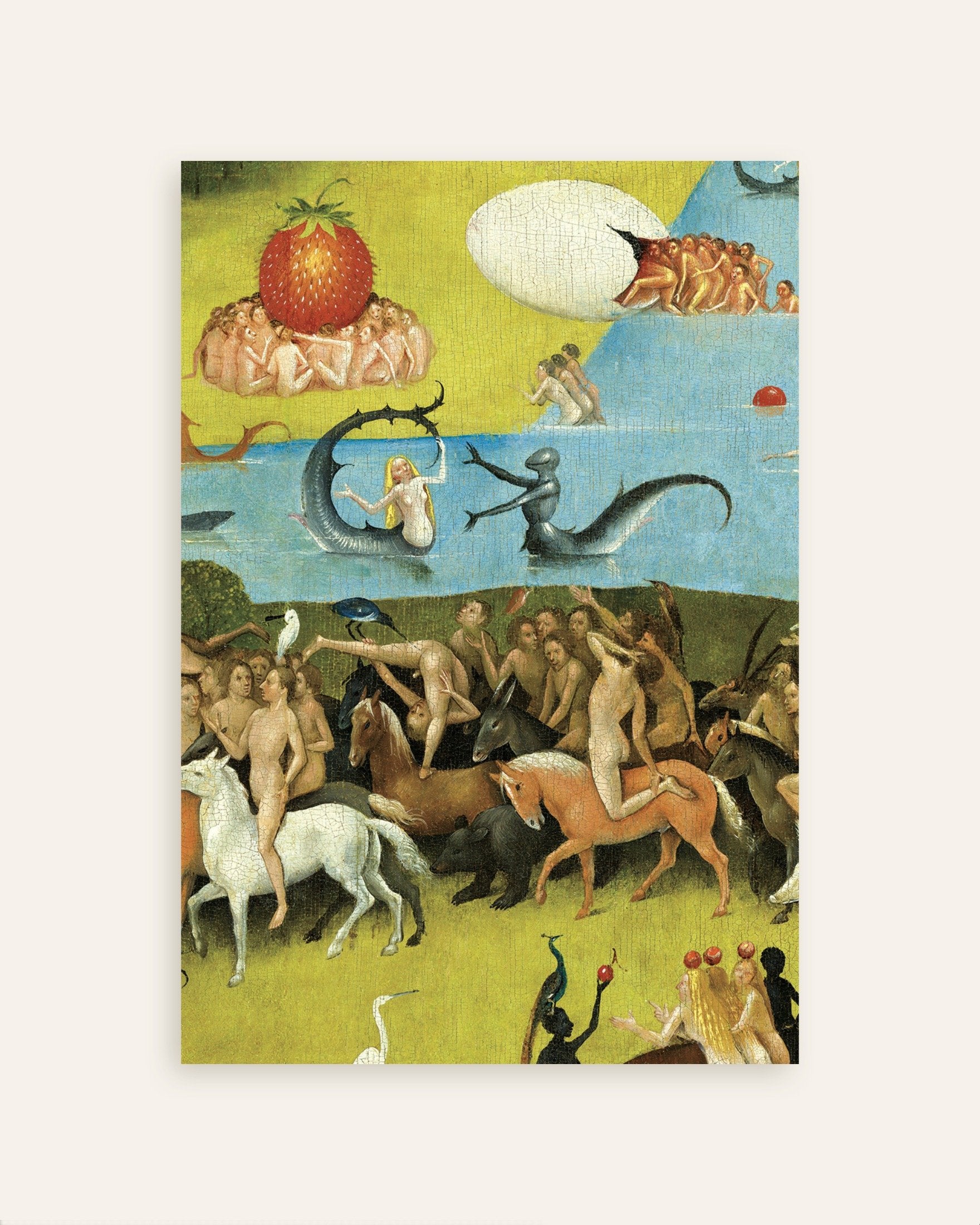 Poster of The cavalcade and the strawberry - Detail from The Garden of Earthly Delights, thumbnail