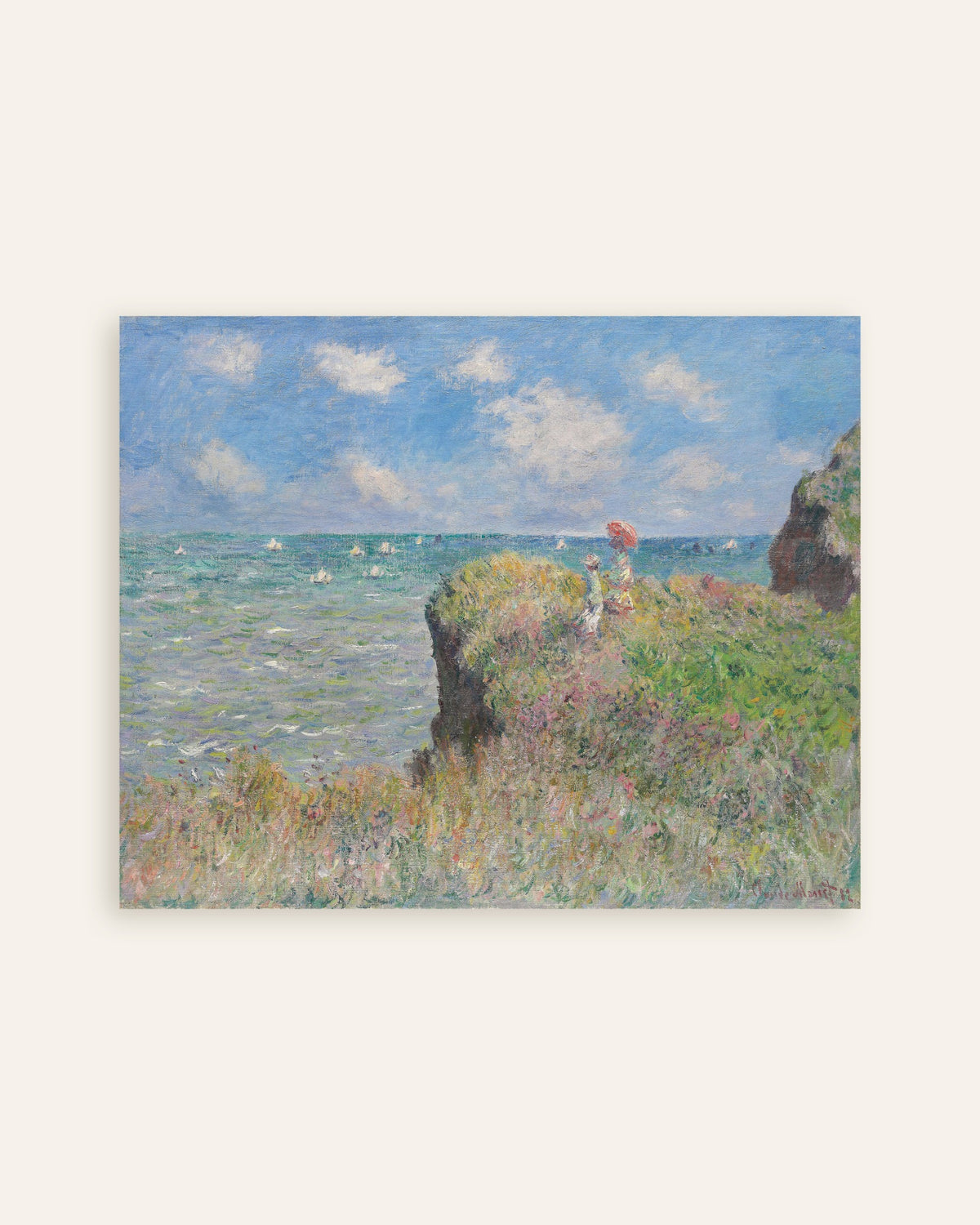 Poster Passeio na Falésia em Pourville (1882), de Claude Monet, miniatura