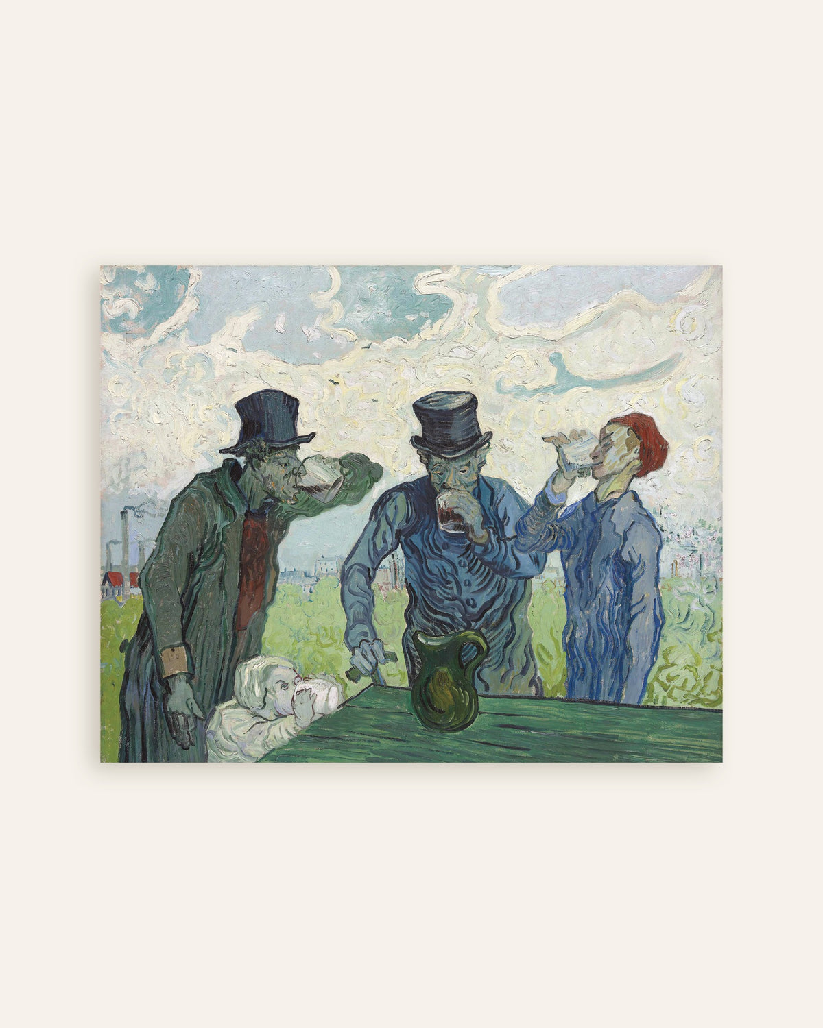 Poster de Os Bêbados, segundo Daumier (1890), de Vincent van Gogh, miniatura