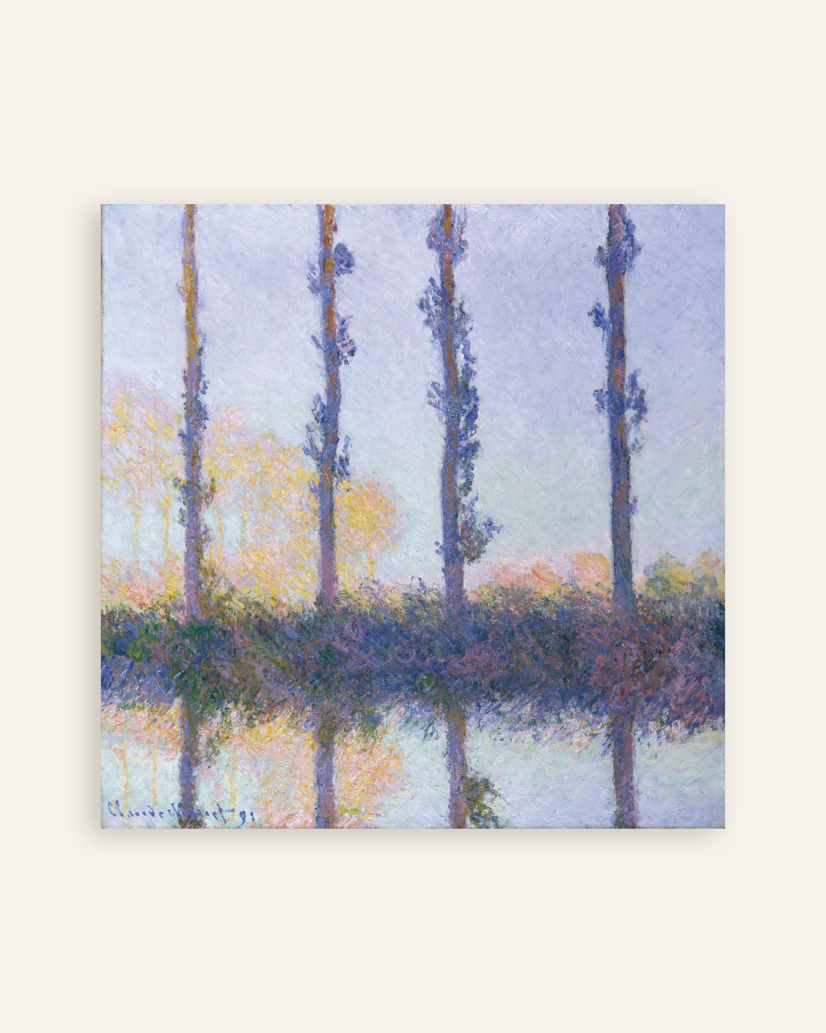 Poster As Quatro Árvores (1891), de Claude Monet, miniatura