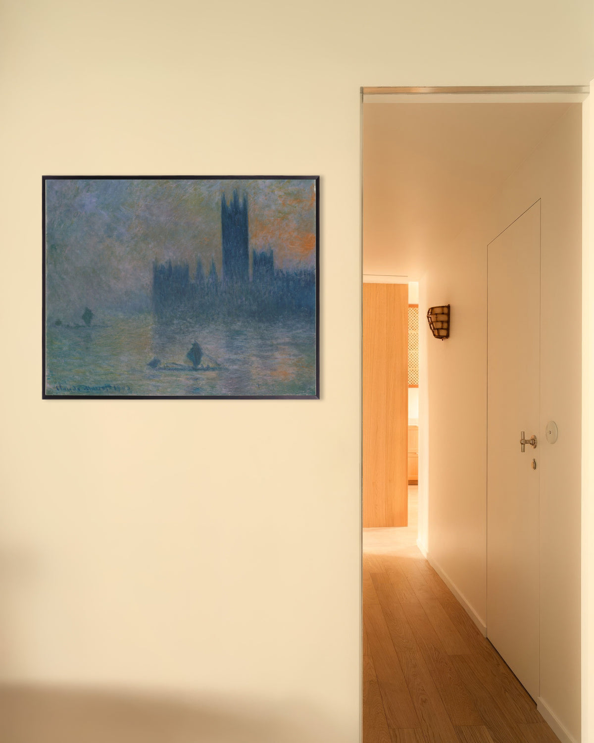 Poster O Parlamento, Efeito de Nevoeiro (1903–1904), de Claude Monet, com moldura de metal