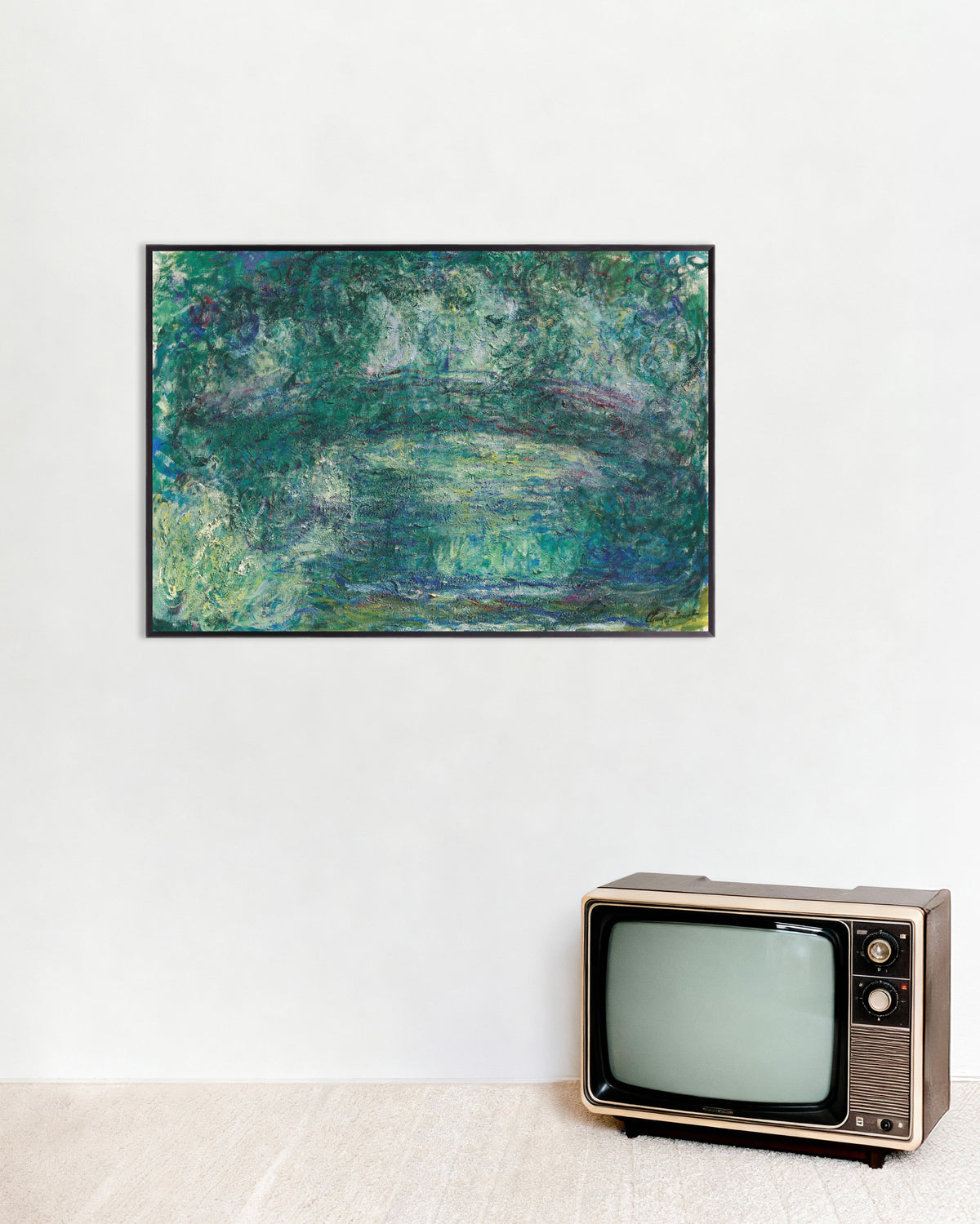 Poster A Ponte Japonesa (1918–1924), de Claude Monet, com moldura de metal