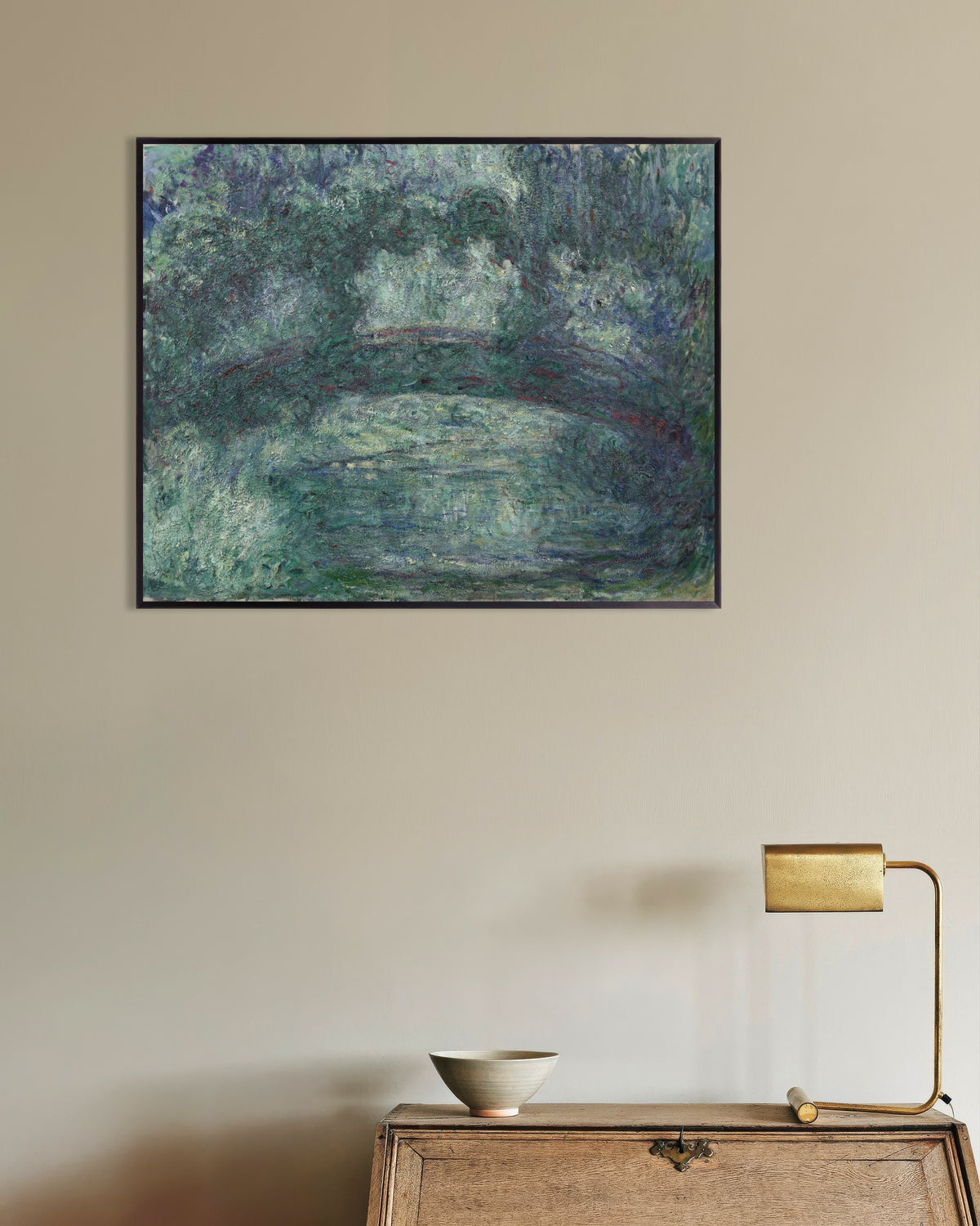 Poster A Ponte Japonesa (1919–1924), de Claude Monet, com moldura de metal