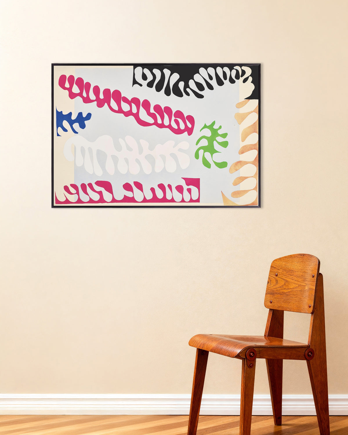 Poster de A Lagoa em Rosa e Branco (Jazz, 1947), de Henri Matisse, com moldura metálica