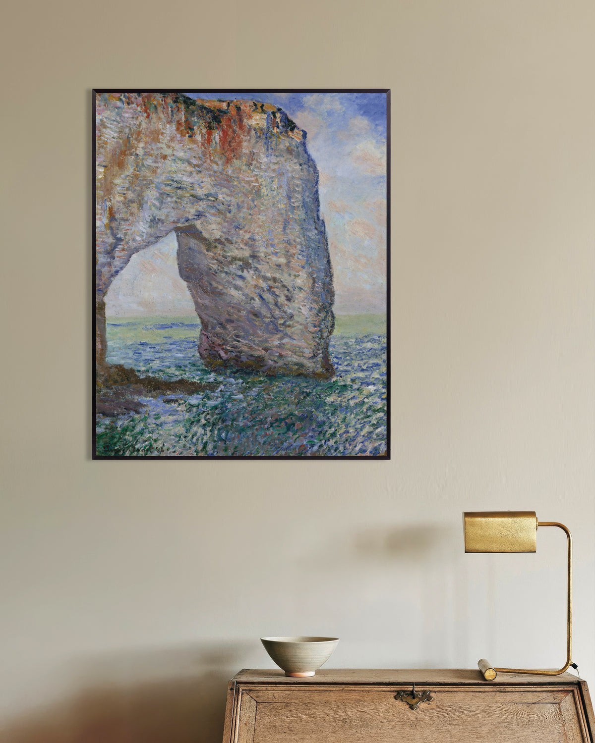 Poster A Manneporte perto de Étretat (1886), de Claude Monet, com moldura de metal