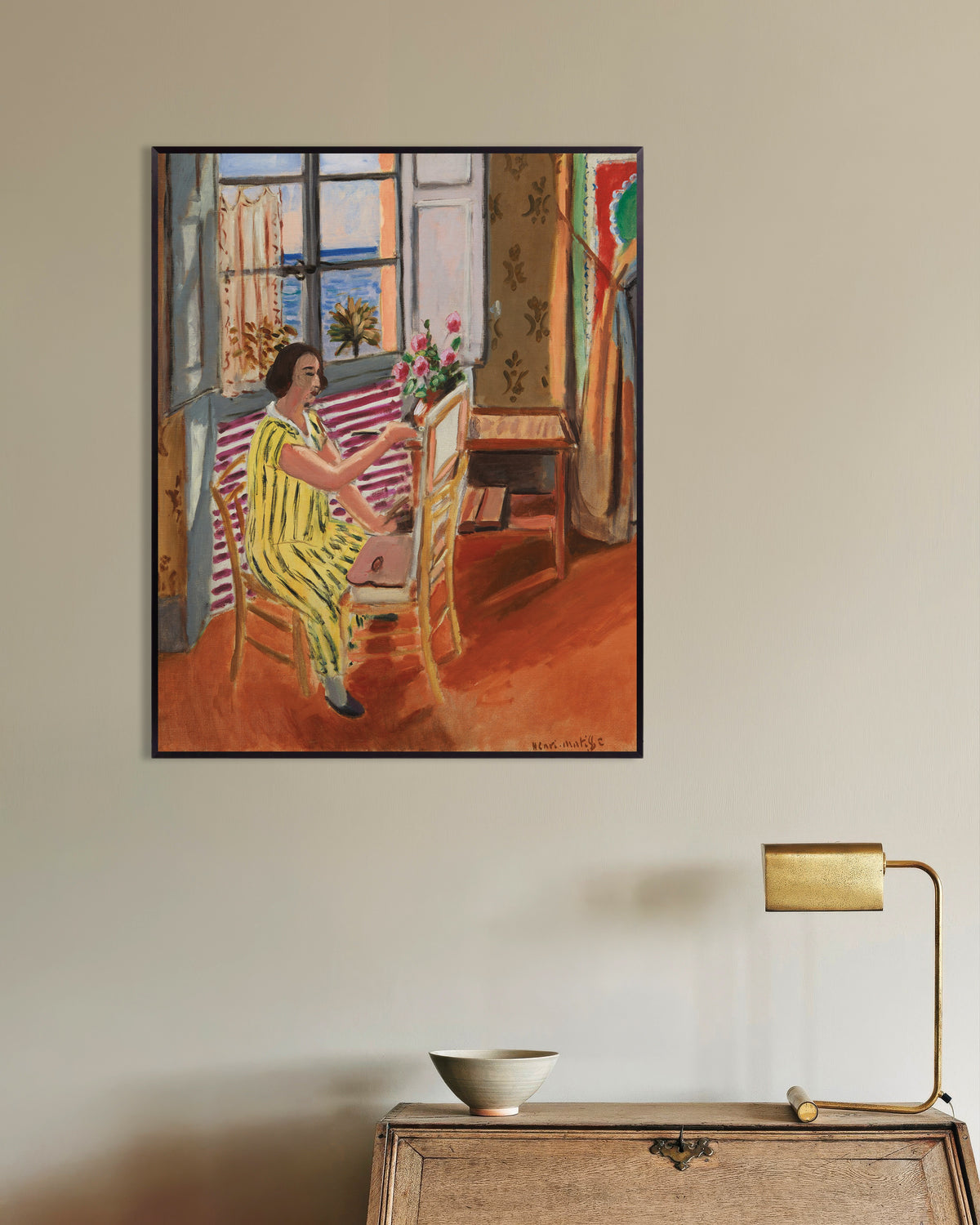 Poster de A Sessão da Manhã (1924), de Henri Matisse, com moldura de metal