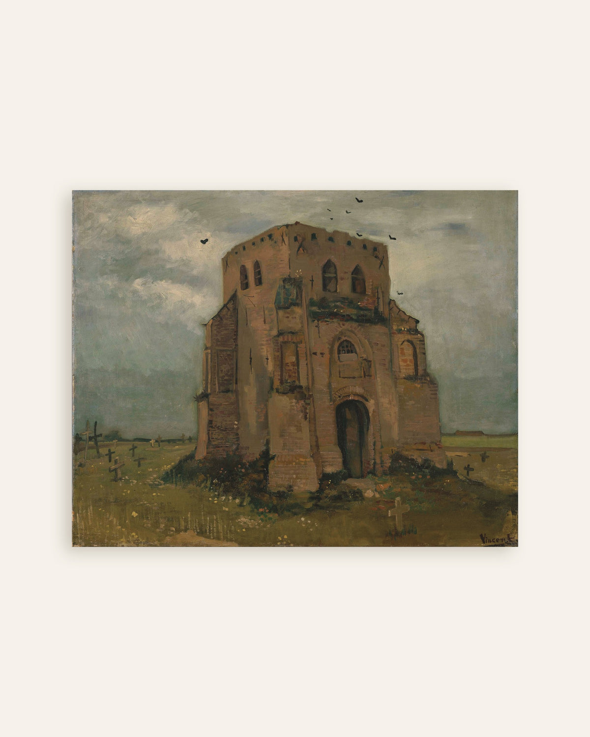 Poster de A Antiga Torre da Igreja em Nuenen (1885), de Vincent van Gogh, miniatura