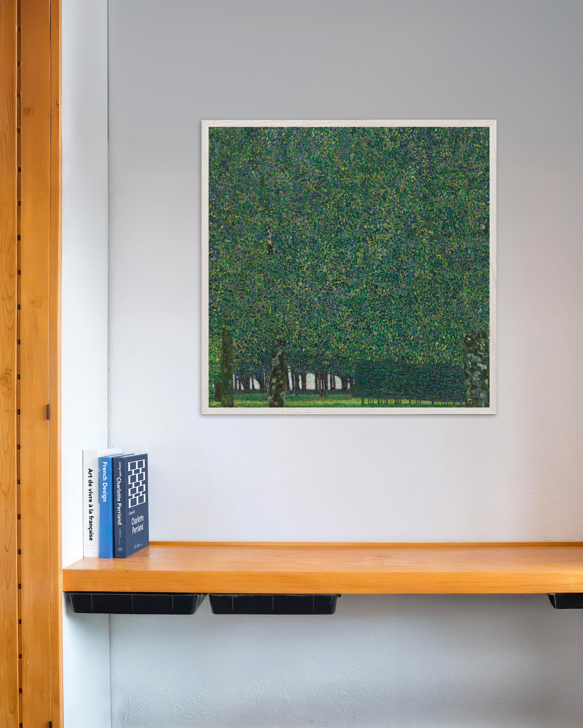 Poster O Parque (c. 1910–1911), de Gustav Klimt, com moldura de madeira branca