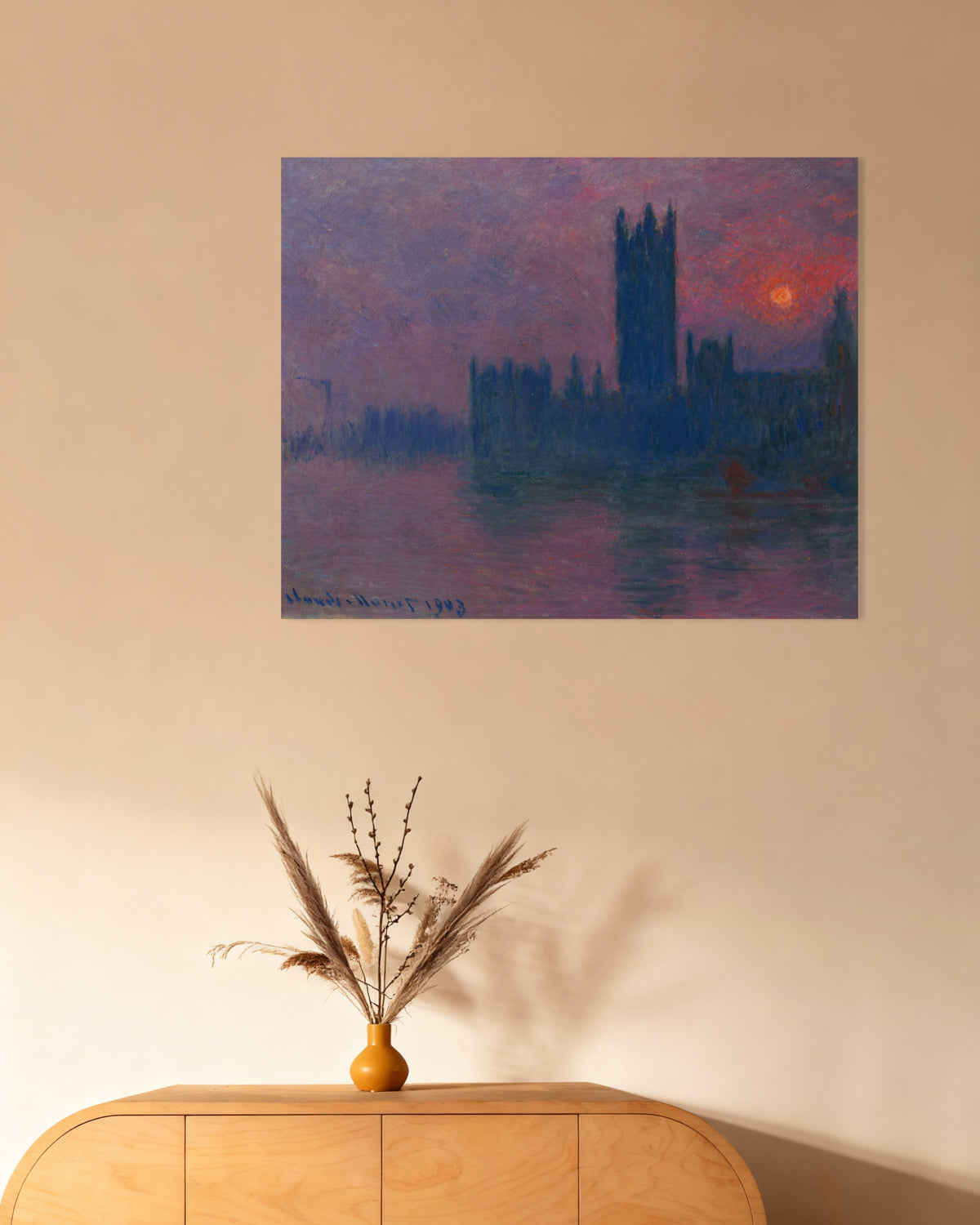 Poster O Parlamento, Sol Poente (1900–1903), de Claude Monet
