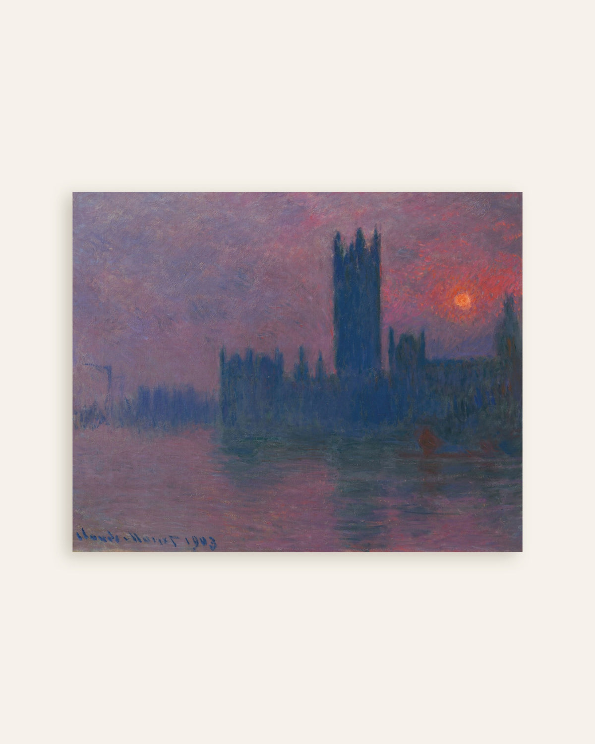 Poster O Parlamento, Sol Poente (1900–1903), de Claude Monet, miniatura