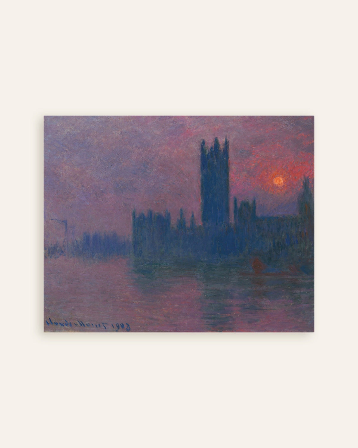 Poster O Parlamento, Sol Poente (1900–1903), de Claude Monet, miniatura