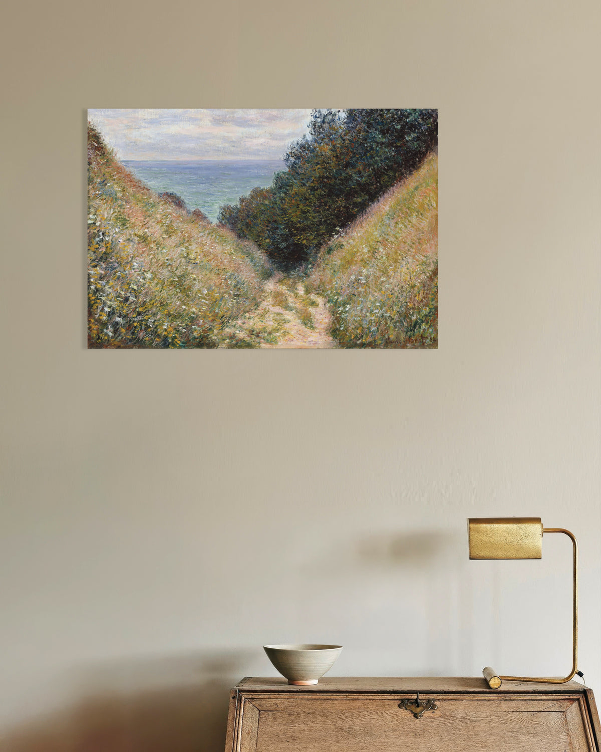Poster Caminho em La Cavée, Pourville (1882), de Claude Monet
