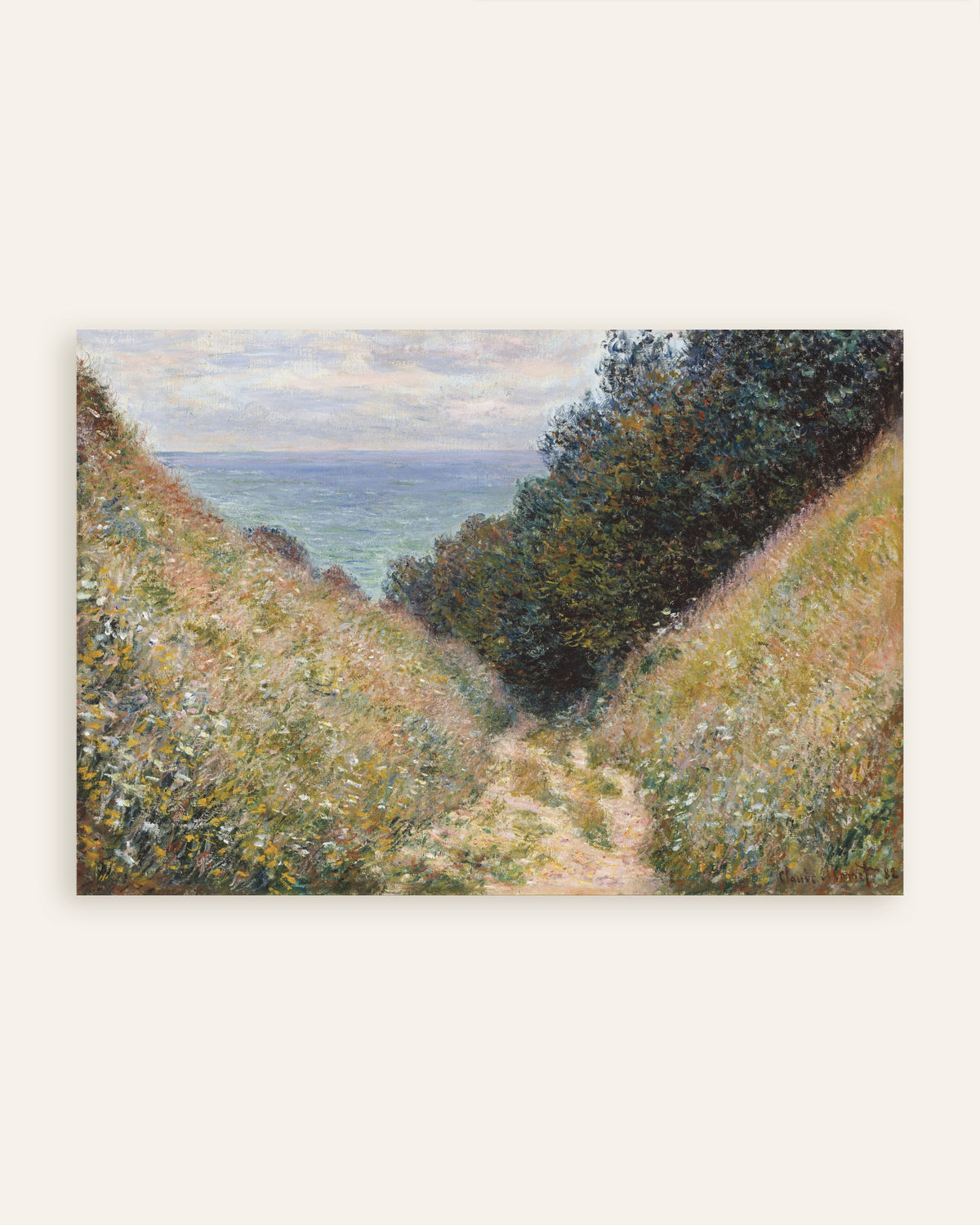 Poster Caminho em La Cavée, Pourville (1882), de Claude Monet, miniatura