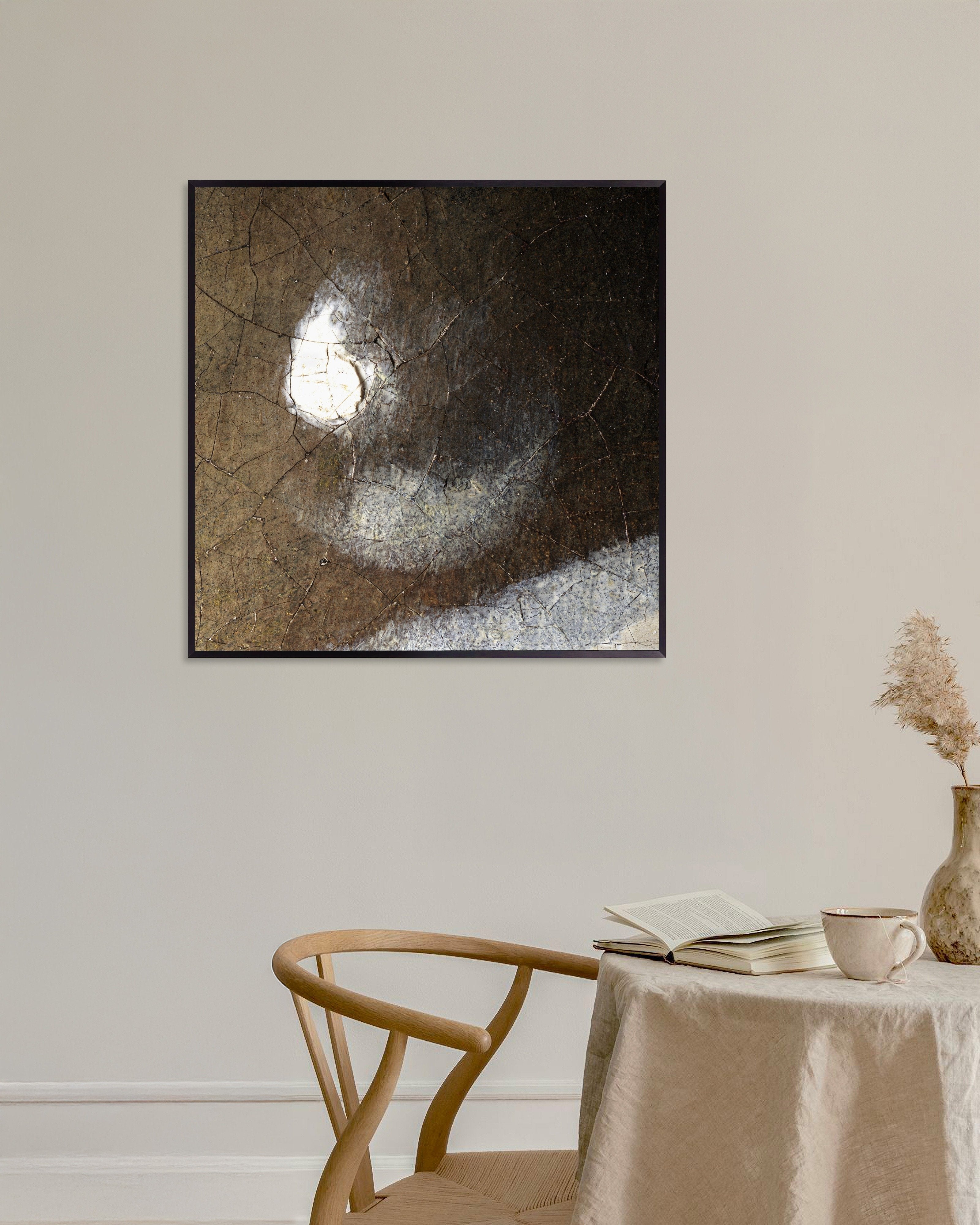 Poster of The Pearl - Detail from Girl with a Pearl Earring, with metal frame