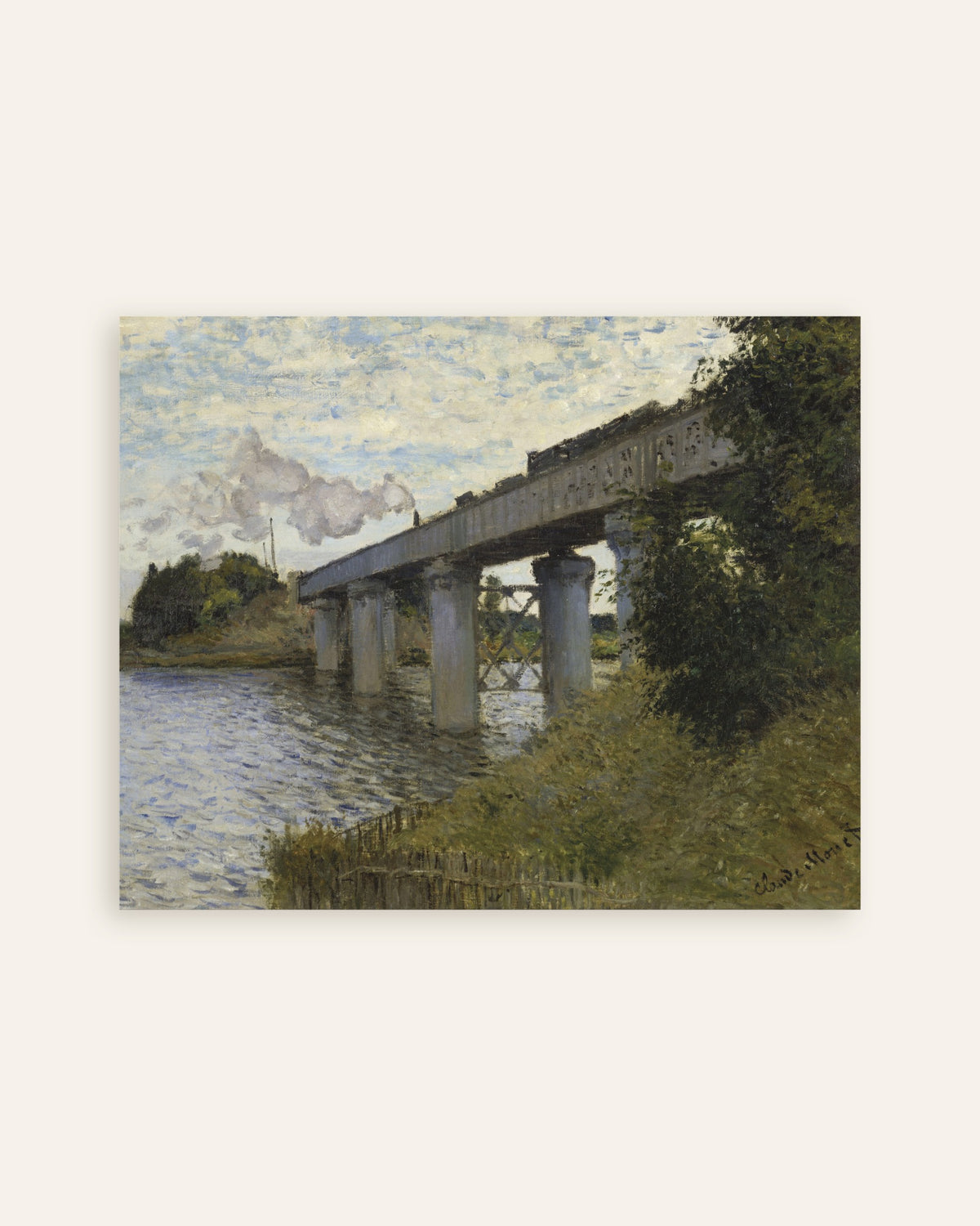 Poster A Ponte Ferroviária em Argenteuil (1873–1874), de Claude Monet, miniatura