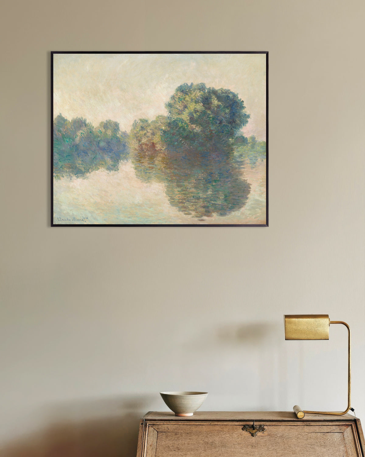 Poster O Sena em Giverny (1897), de Claude Monet, com moldura de metal
