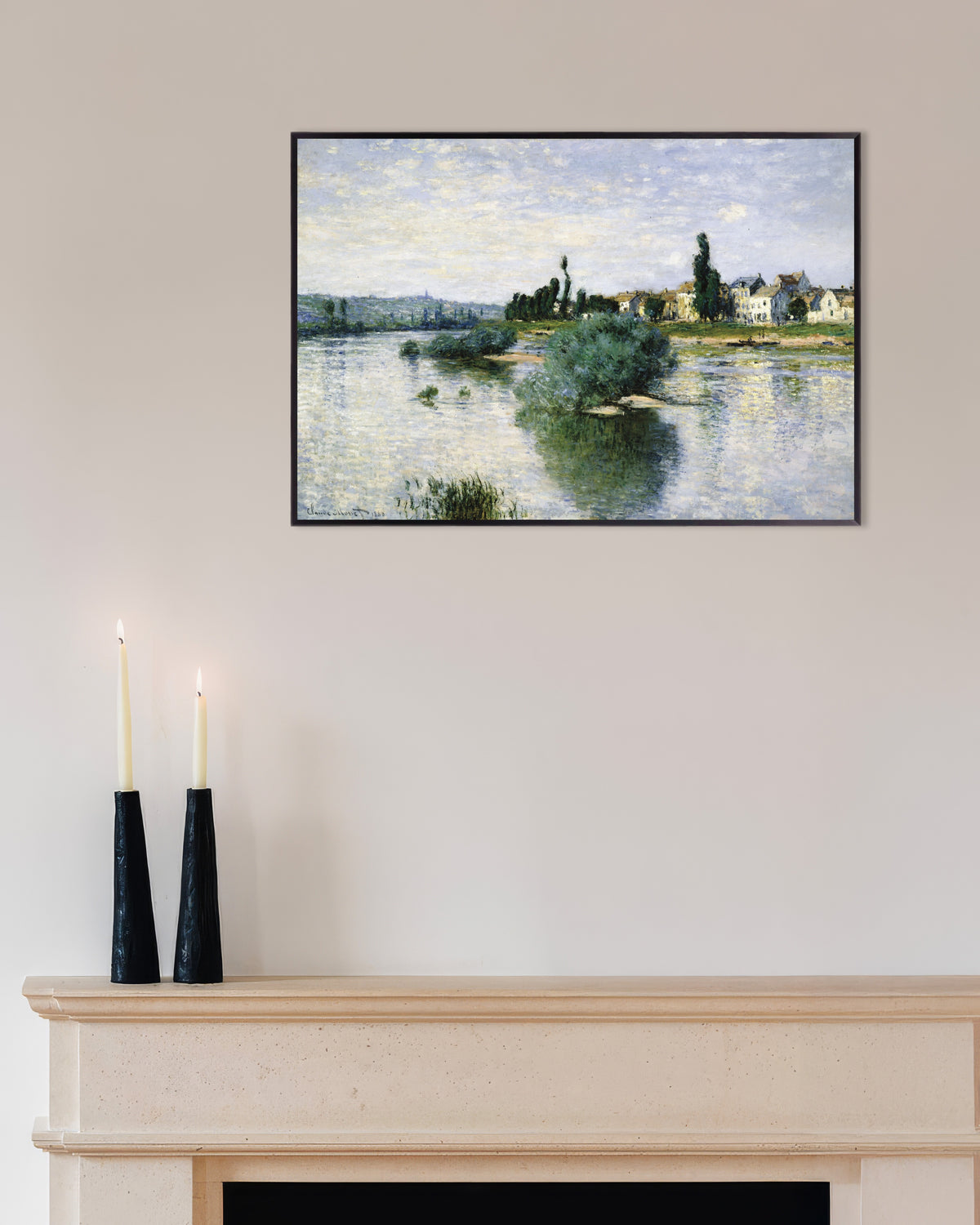 Poster O Sena em Lavacourt (1880), de Claude Monet, com moldura de metal