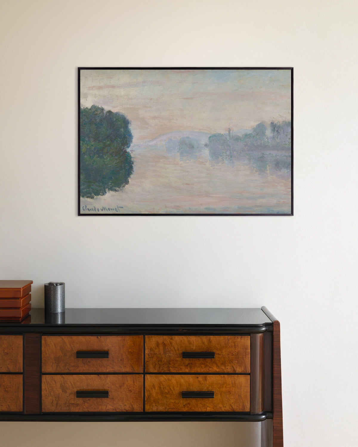 Poster O Sena na Bruma (1894), de Claude Monet, com moldura de metal