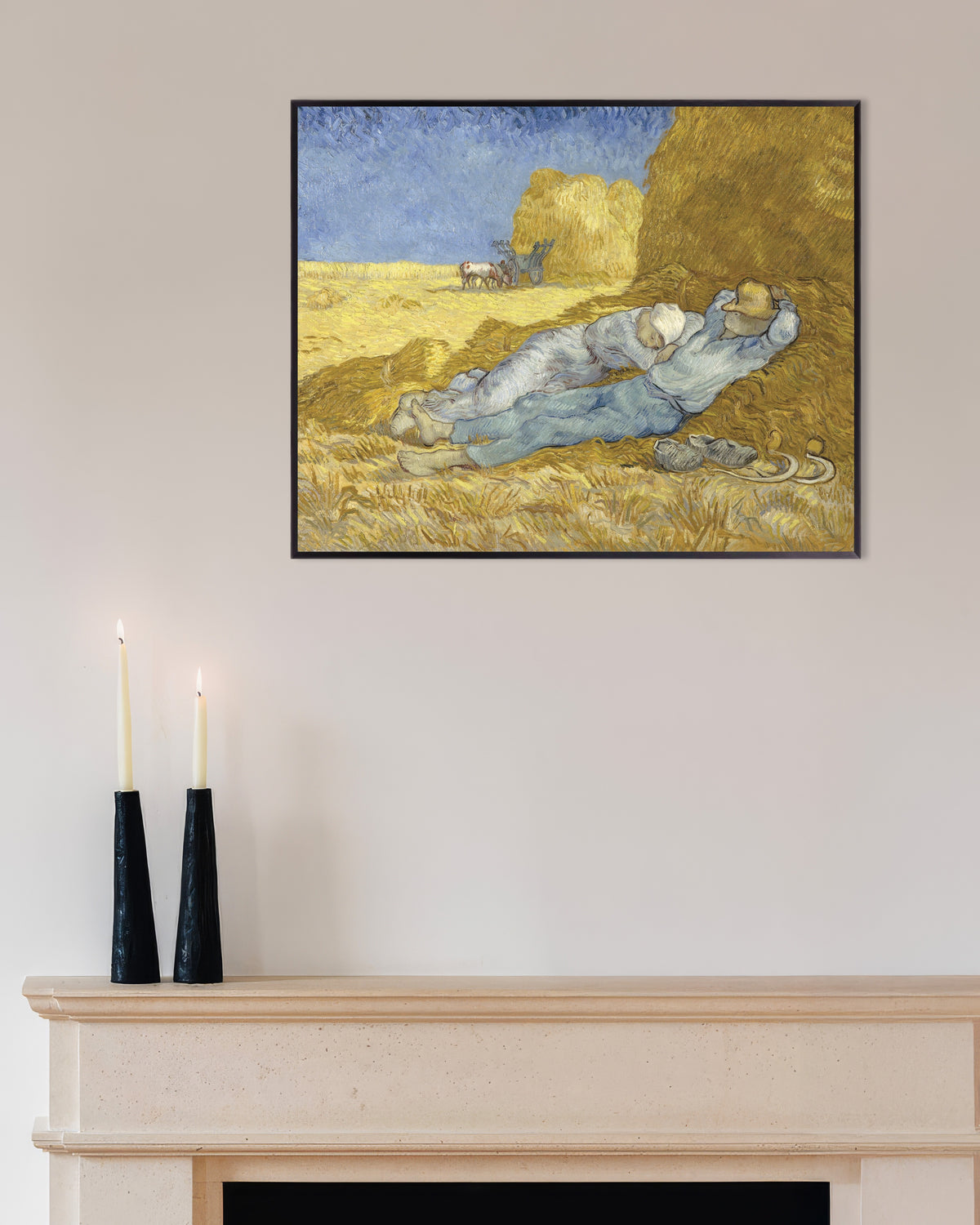Poster de A Sesta, depois de Millet (1890), de Vincent van Gogh, com moldura metálica