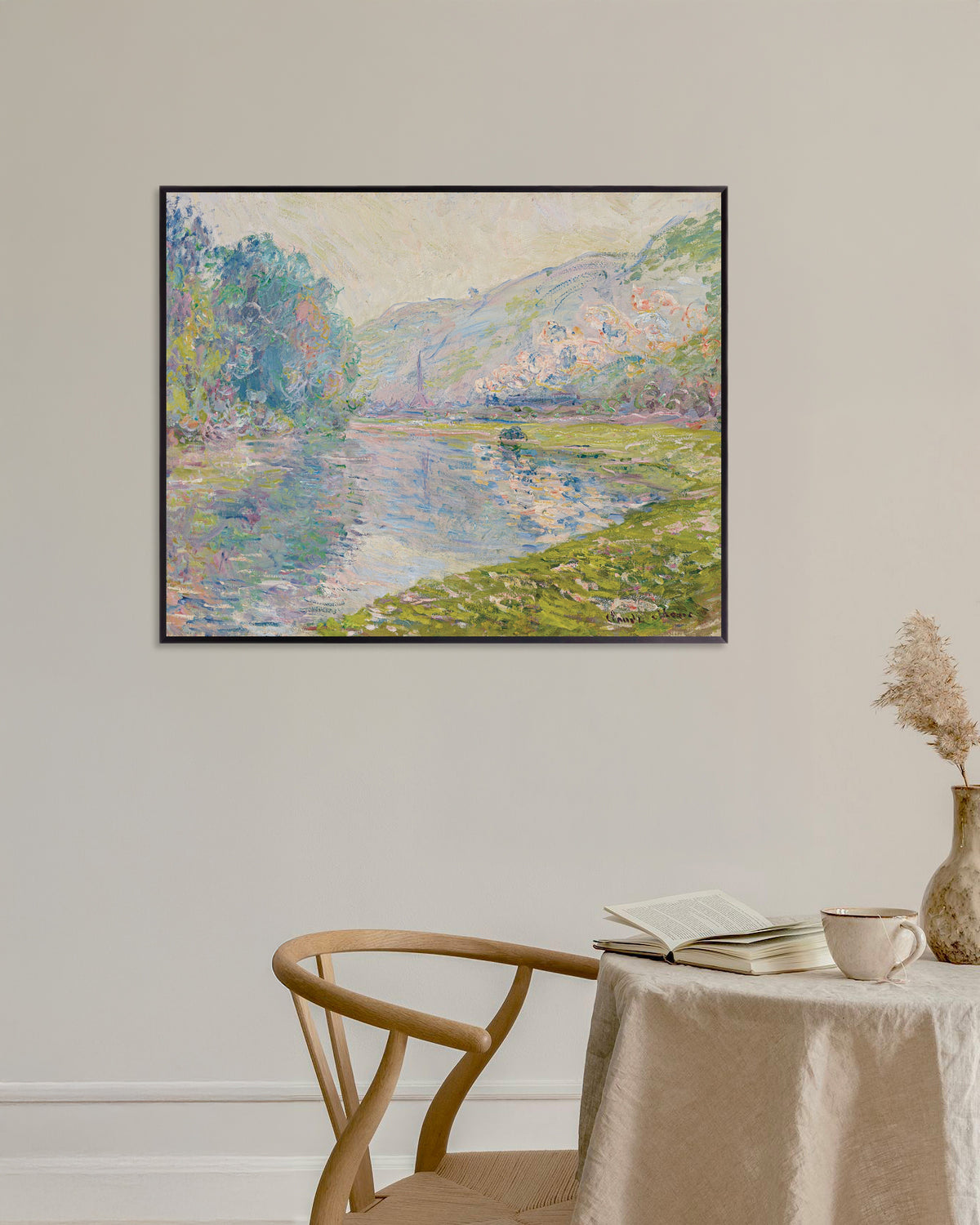 Poster O Comboio em Jeufosse (1884), de Claude Monet, com moldura de metal