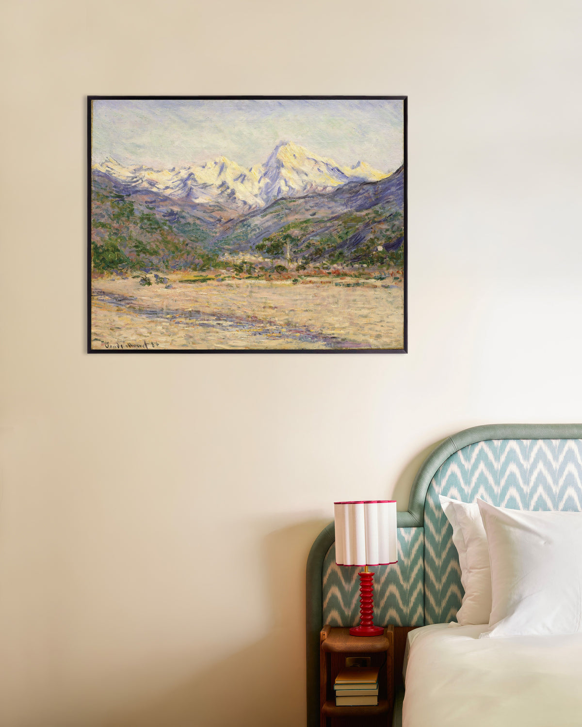 Poster O Vale do Nervia (1884), de Claude Monet, com moldura de metal