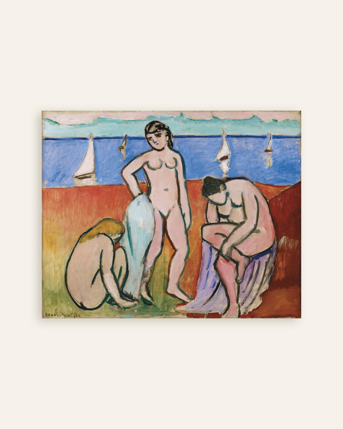 Poster de Três Banhistas (1907), de Henri Matisse, em miniatura