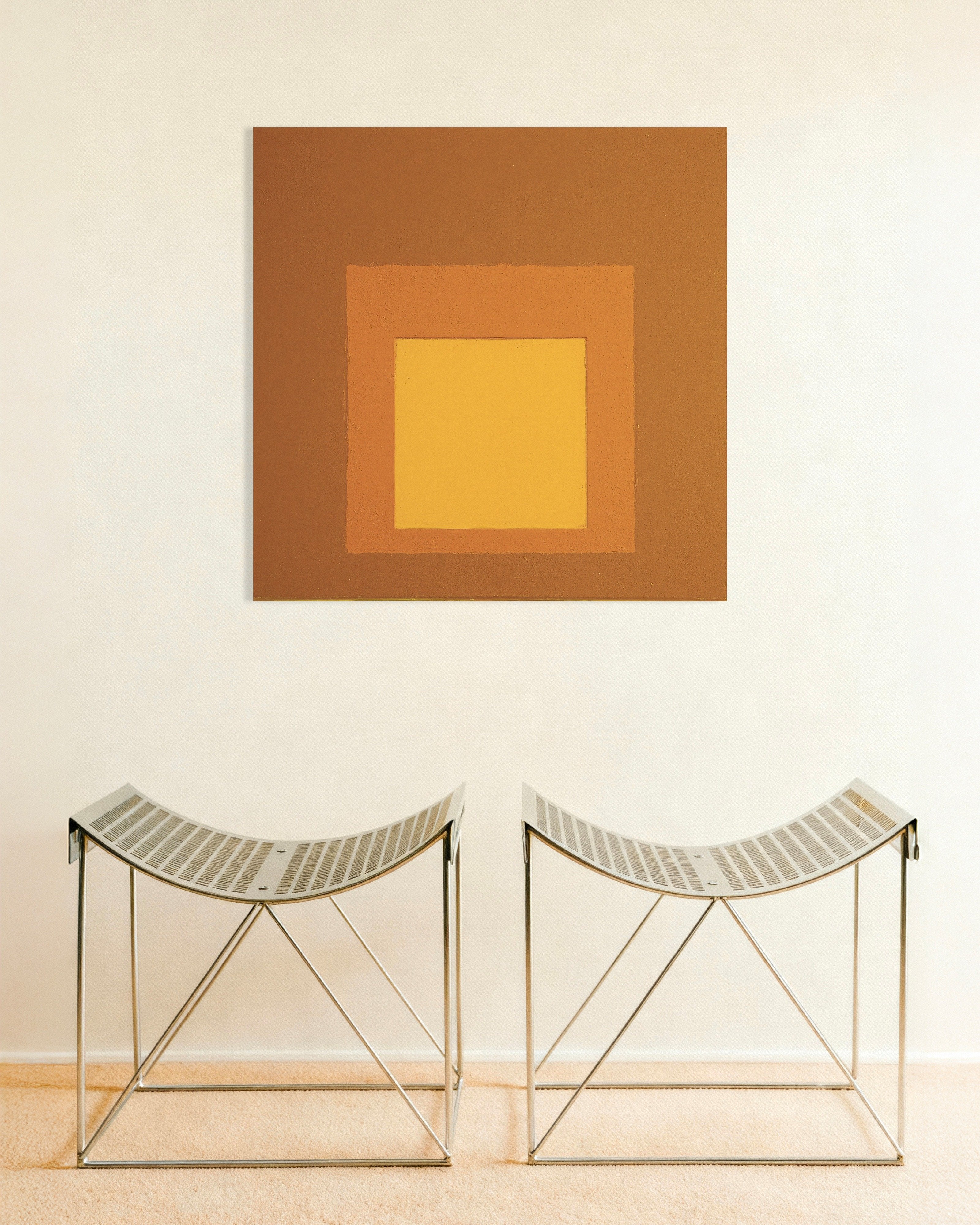 Poster of Three squares in autumn colors, abstract wall art print
