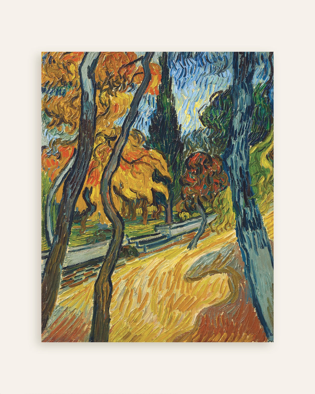 Poster de Árvores no Jardim do Asilo (1889), de Vincent van Gogh, em miniatura