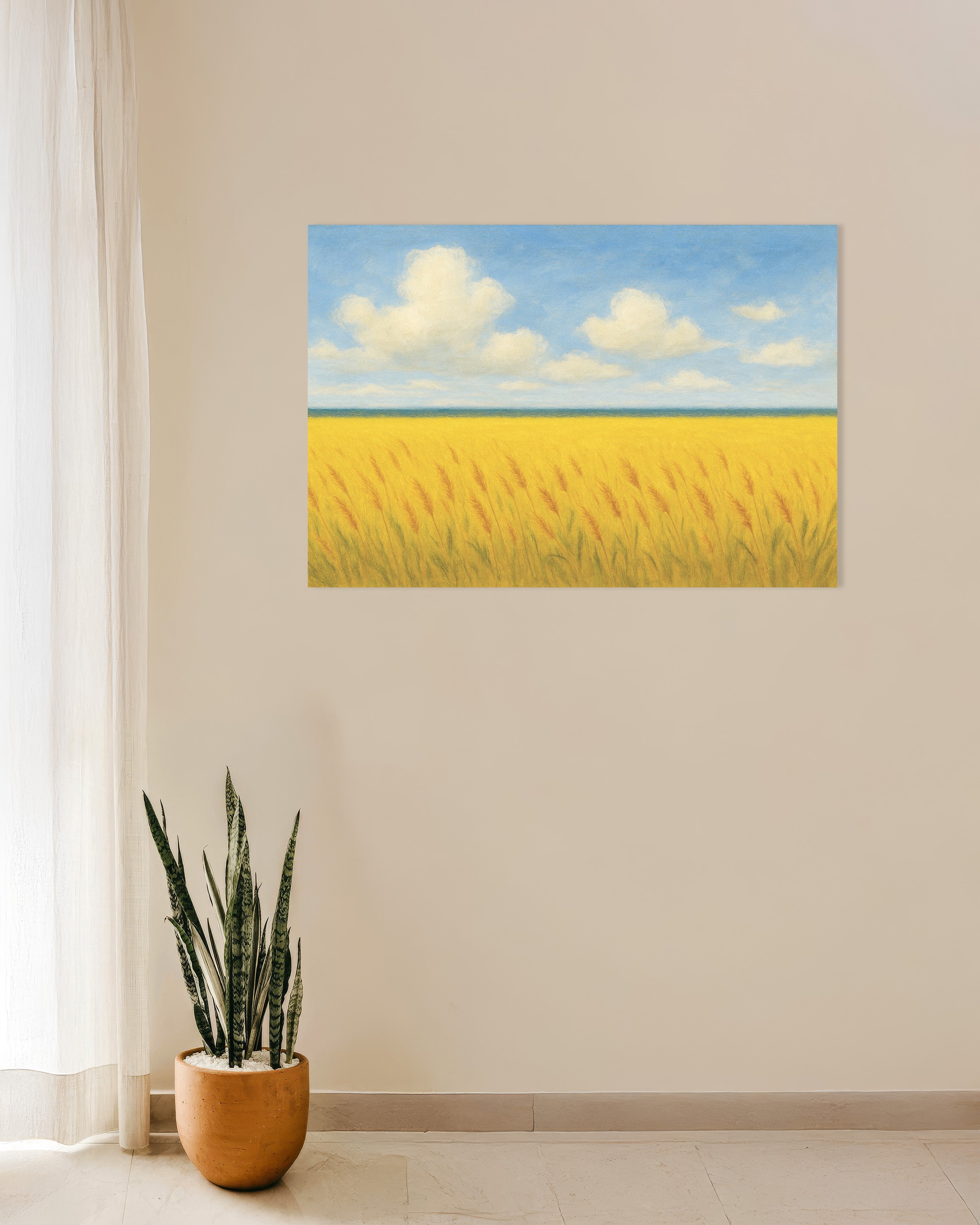 Poster of Ukraine poster -  Wheat field and blue sky