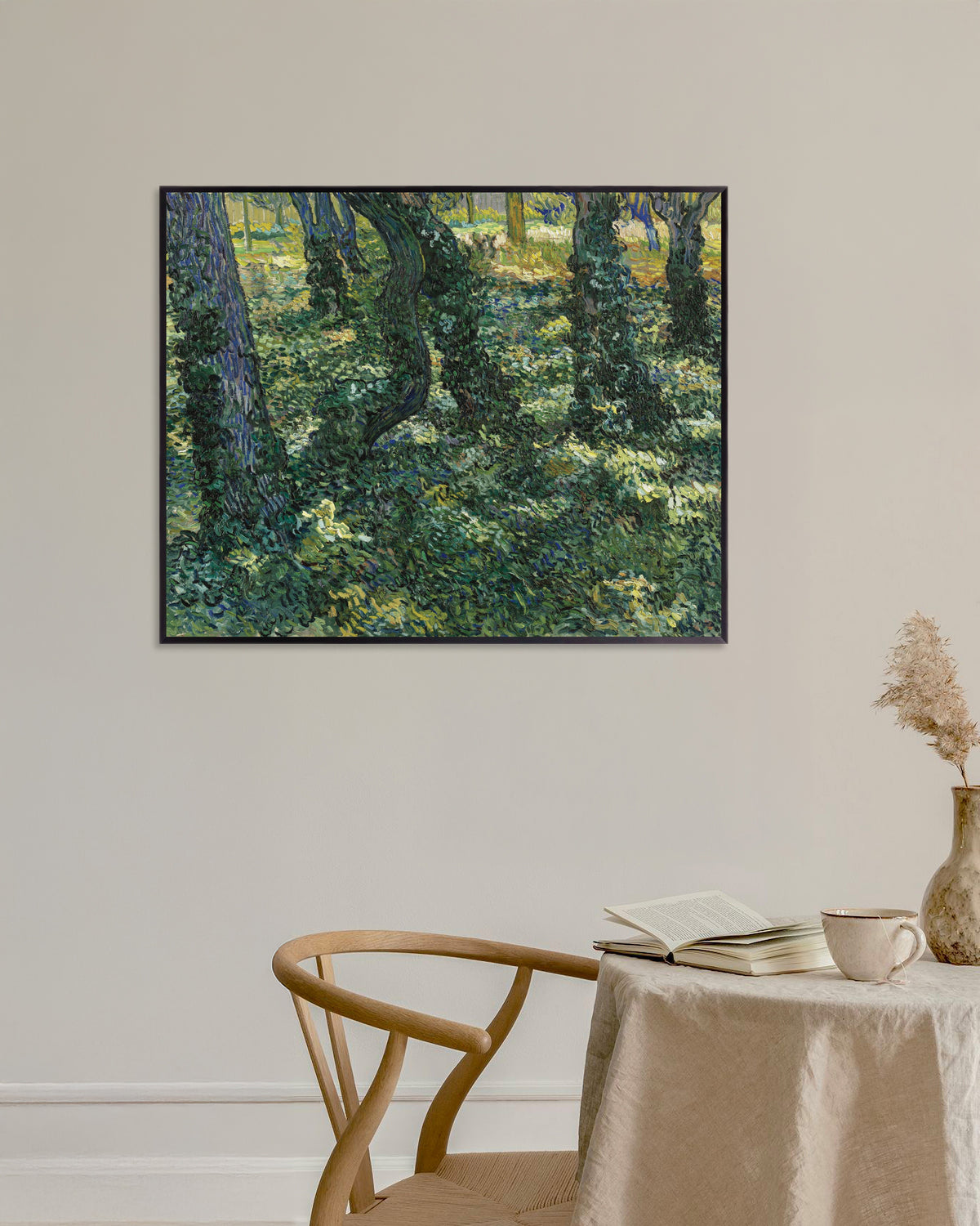 Poster de Vegetação rasteira (1887), de Vincent van Gogh, com moldura metálica