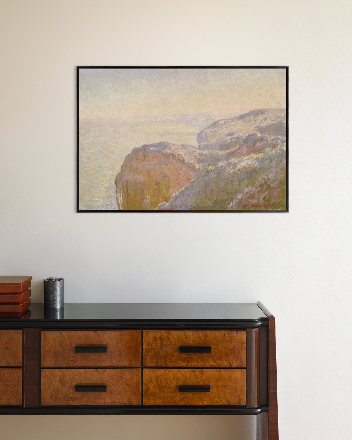 Poster Val-Saint-Nicolas, perto de Dieppe, Manhã (1897), de Claude Monet, com moldura de metal