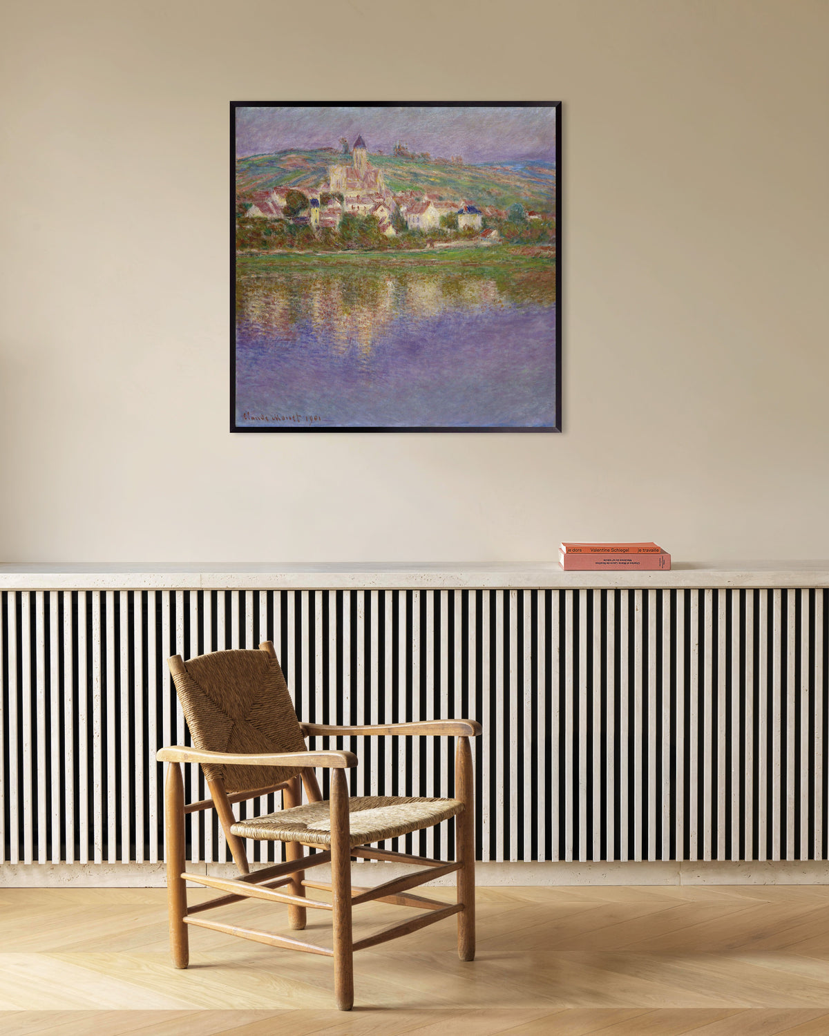 Poster Vétheuil (1901), de Claude Monet, com moldura de metal