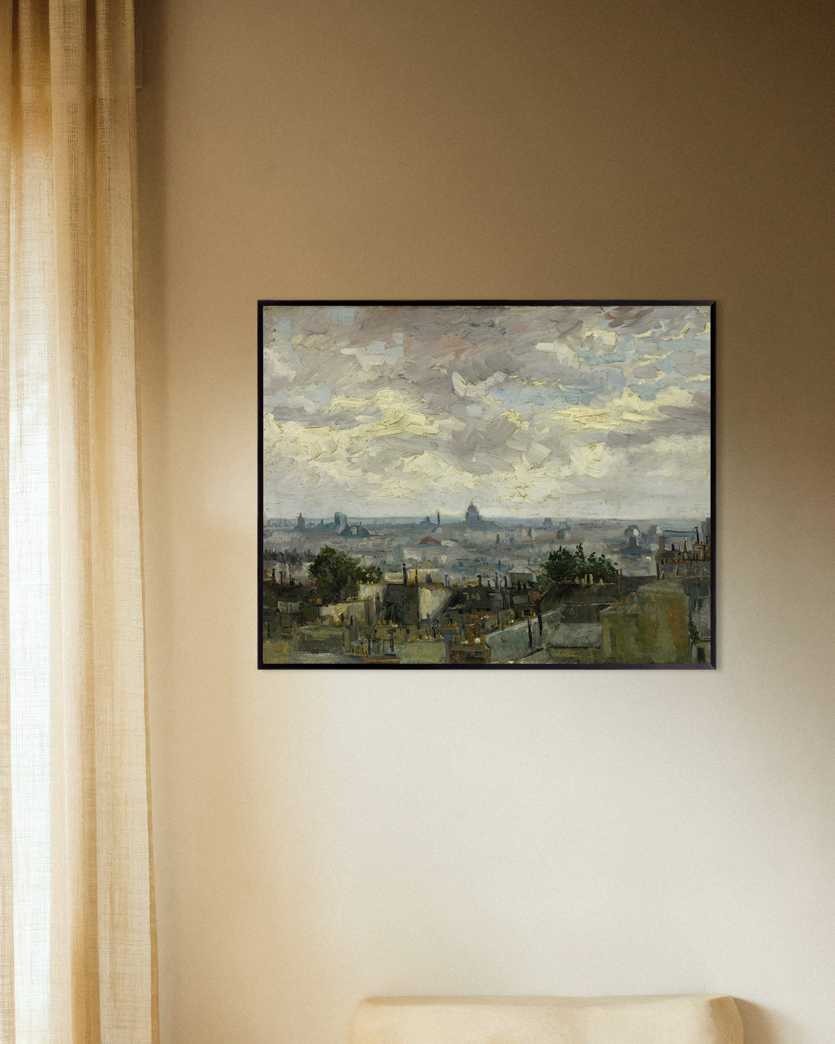 Poster de Vista de Paris (1886), de Vincent van Gogh, com moldura de metal