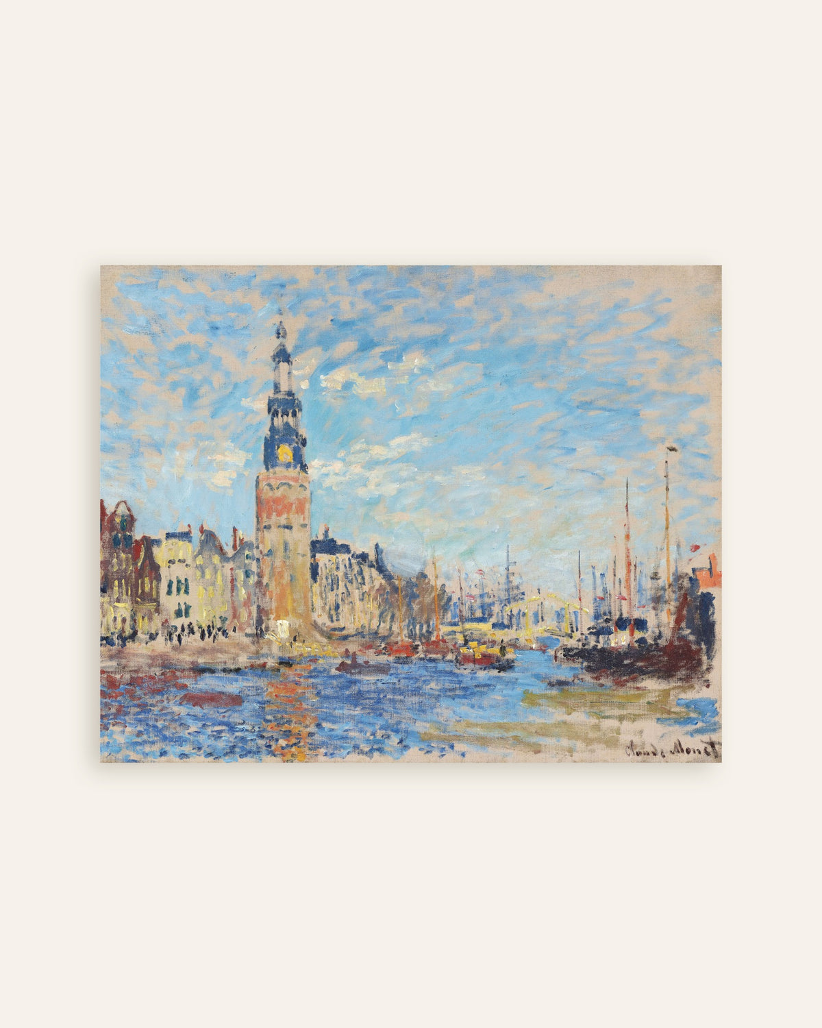 Poster Vista da Montelbaanstoren, Amesterdão (1874), de Claude Monet, miniatura
