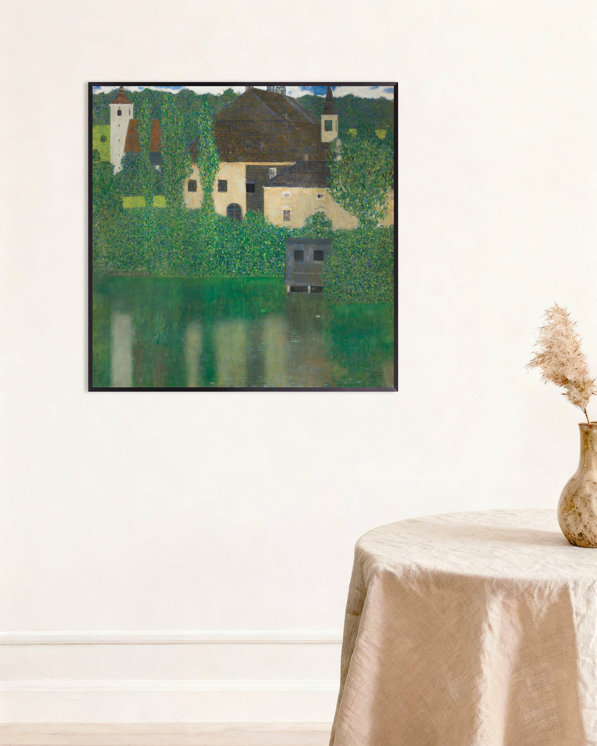 Poster Castelo na Água (1908–1909), de Gustav Klimt, com moldura metálica