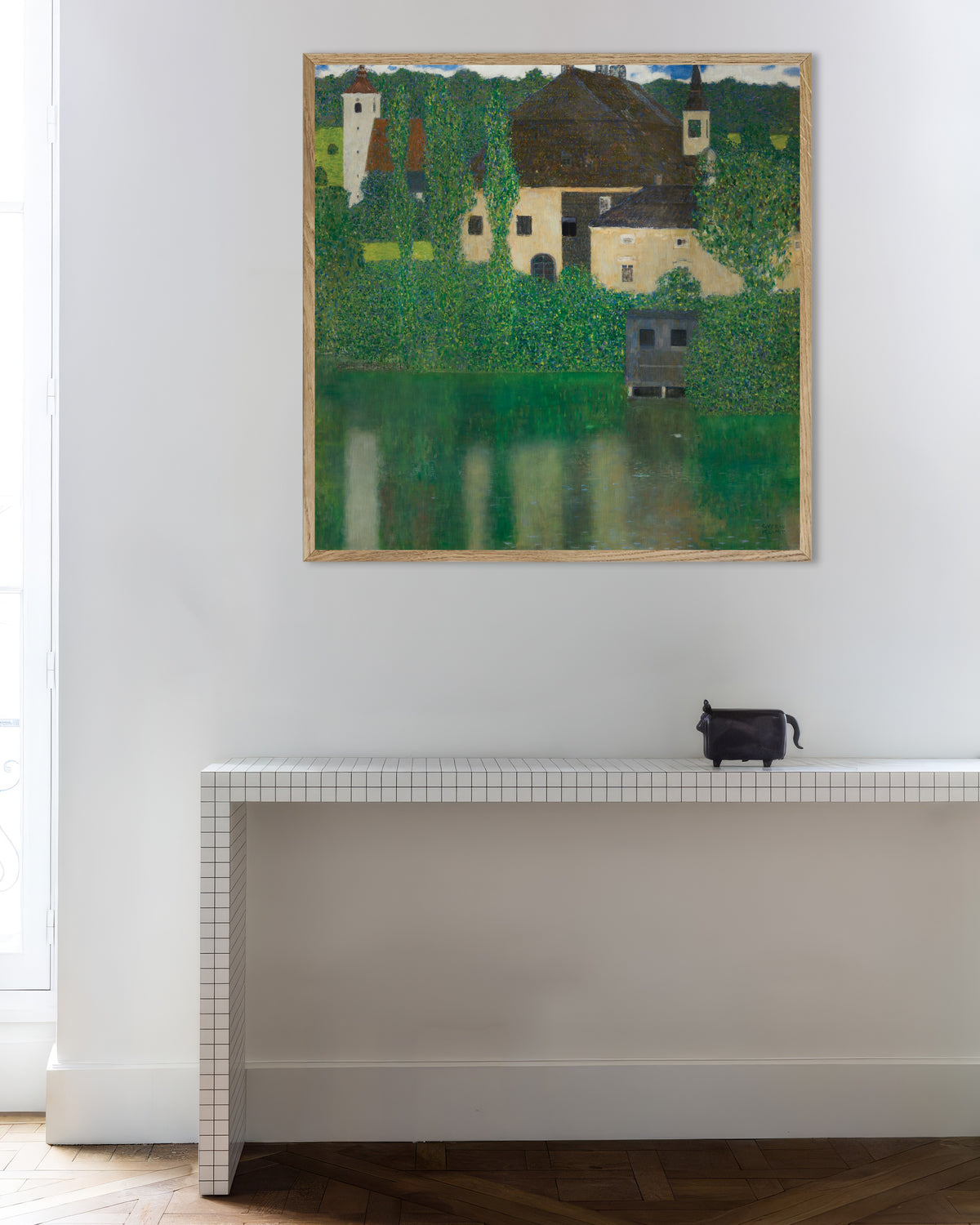 Poster Castelo na Água (1908–1909), de Gustav Klimt, com moldura de madeira natural