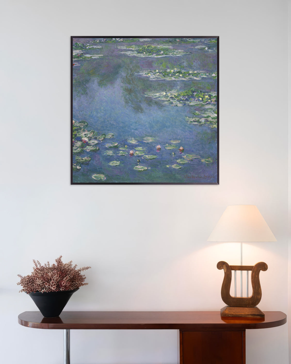 Poster Nenúfares (1906), de Claude Monet, com moldura de metal