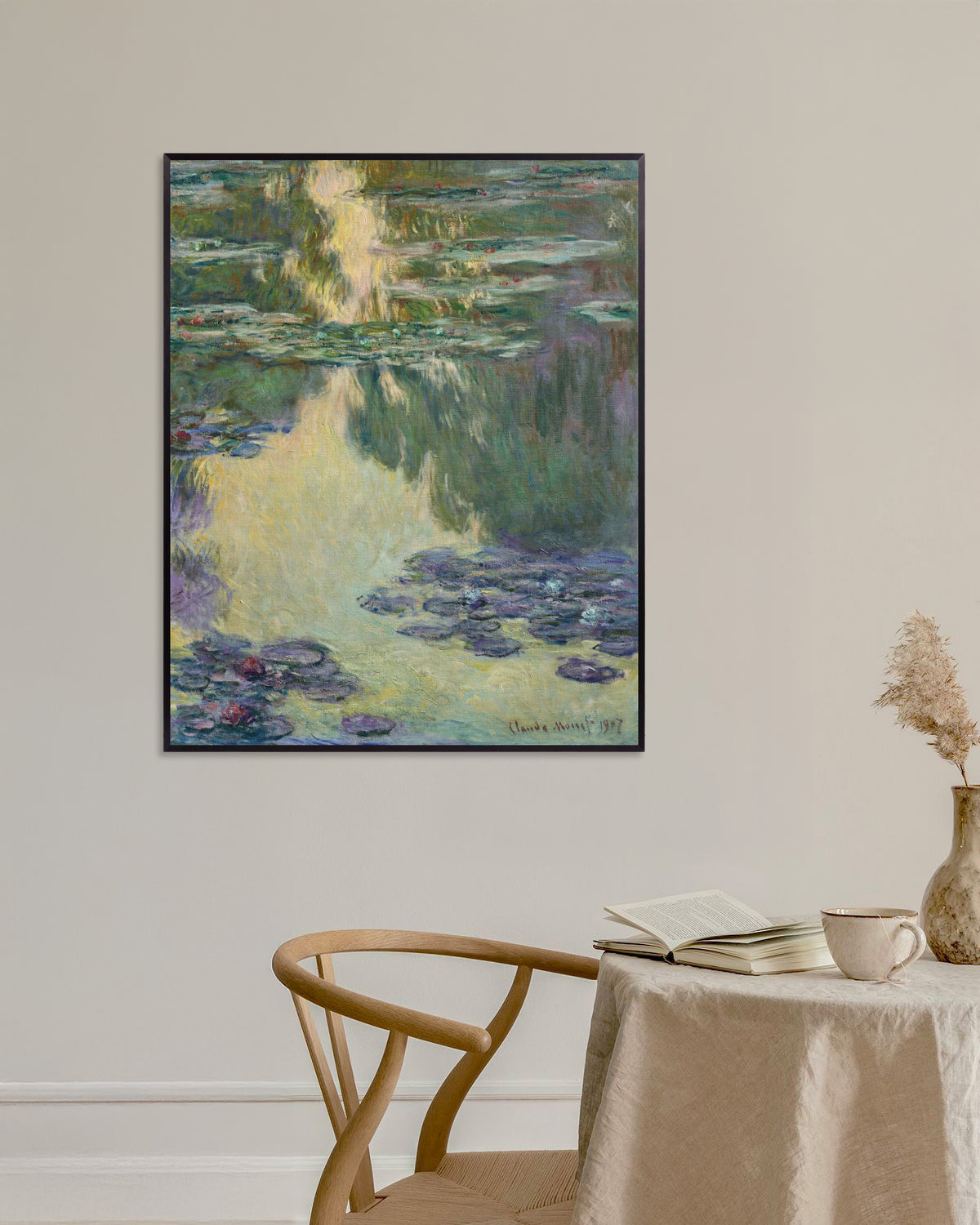 Poster Nenúfares (1907), de Claude Monet, com moldura de metal