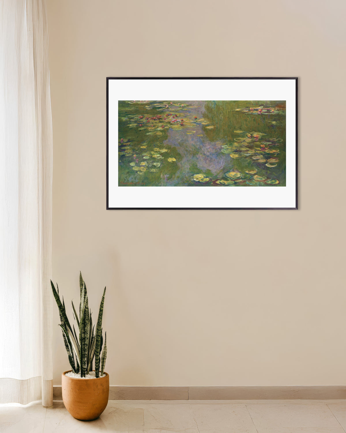 Poster Nenúfares (1919), de Claude Monet, com moldura de metal